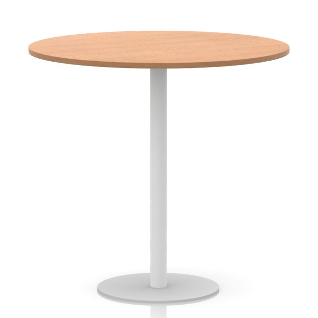 italia round poseur table white leg