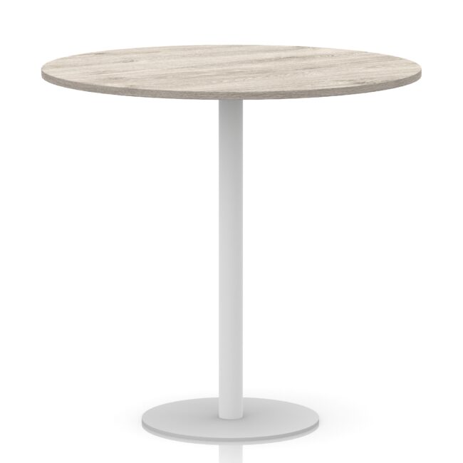 italia round poseur table white leg