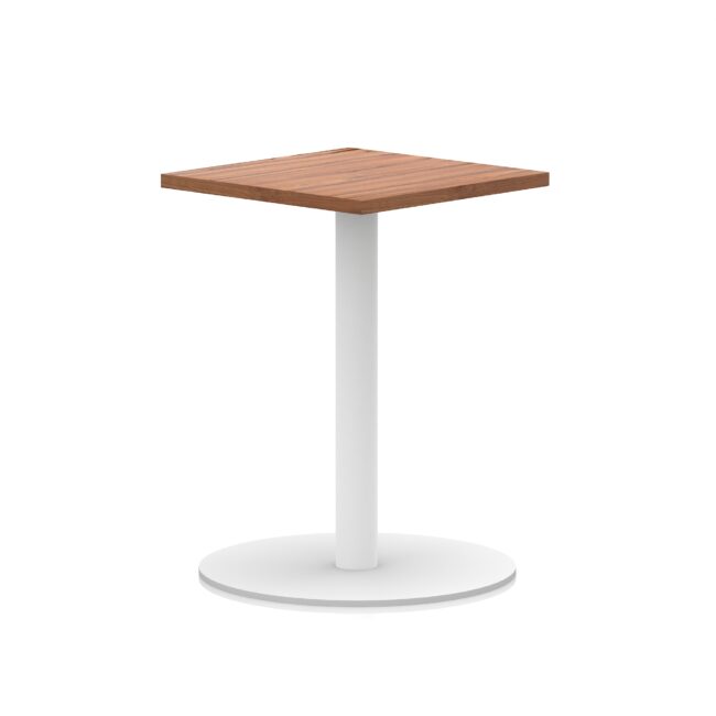 italia square poseur table white leg