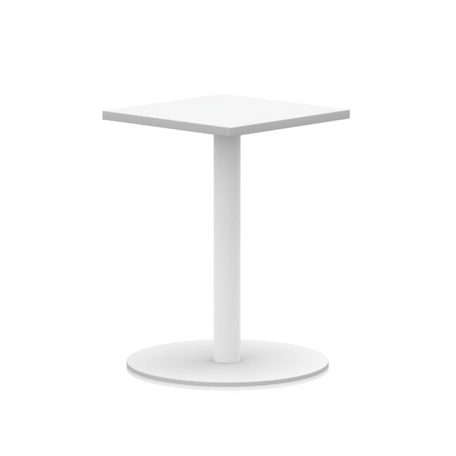 italia square poseur table white leg