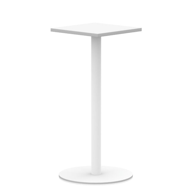 italia square poseur table white leg