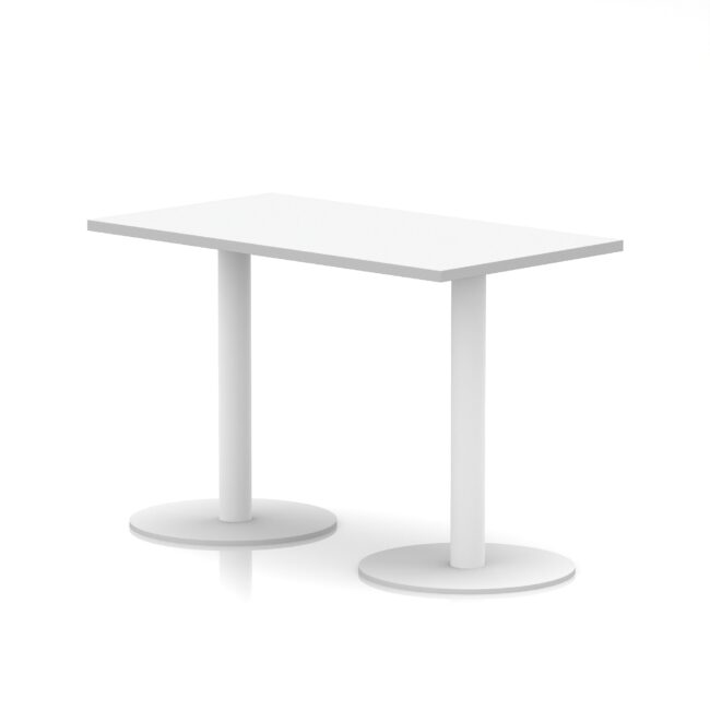 italia slimline rectangular poseur table white leg