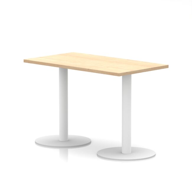 italia slimline rectangular poseur table white leg