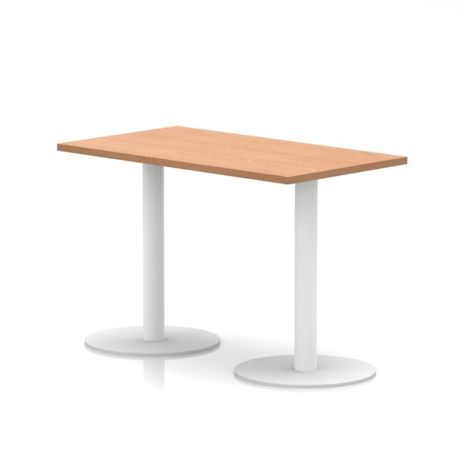italia slimline rectangular poseur table white leg