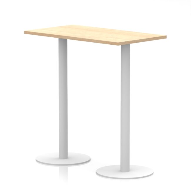 italia slimline rectangular poseur table white leg