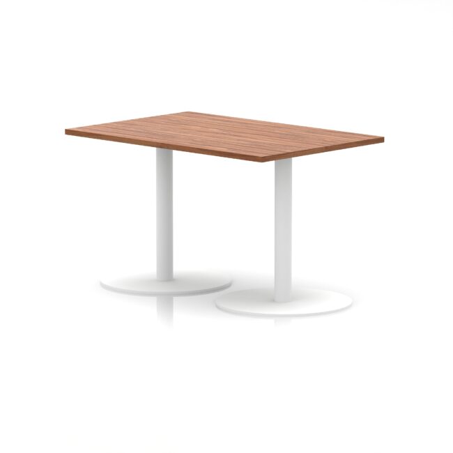 italia rectangular poseur table white leg
