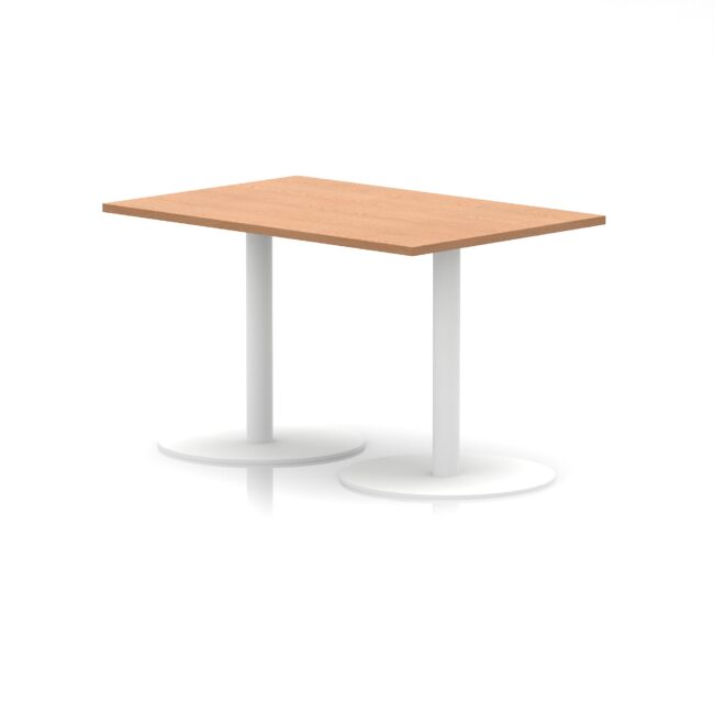 italia rectangular poseur table white leg