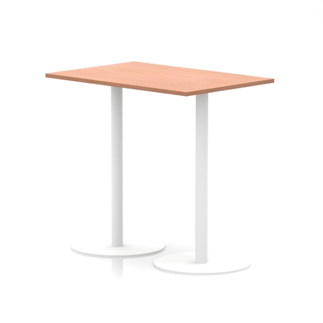 italia rectangular poseur table white leg