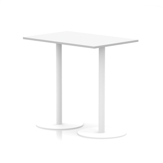 italia rectangular poseur table white leg