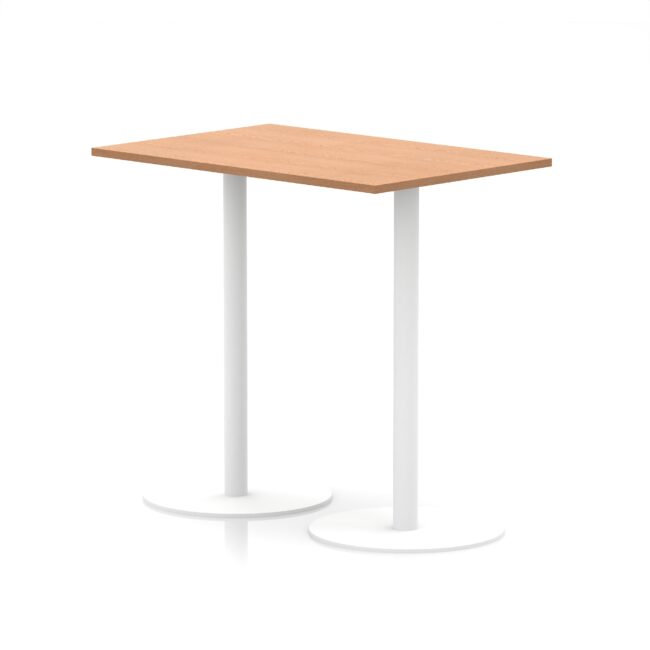 italia rectangular poseur table white leg