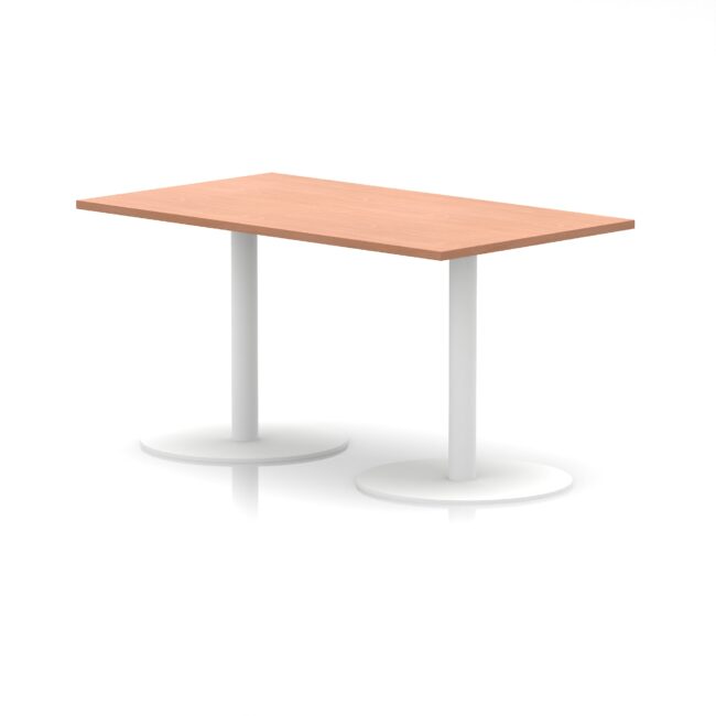 italia rectangular poseur table white leg