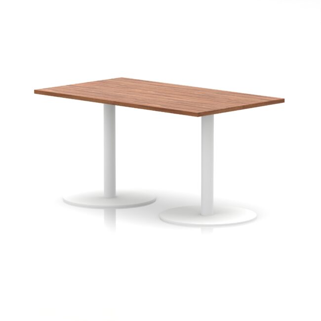 italia rectangular poseur table white leg