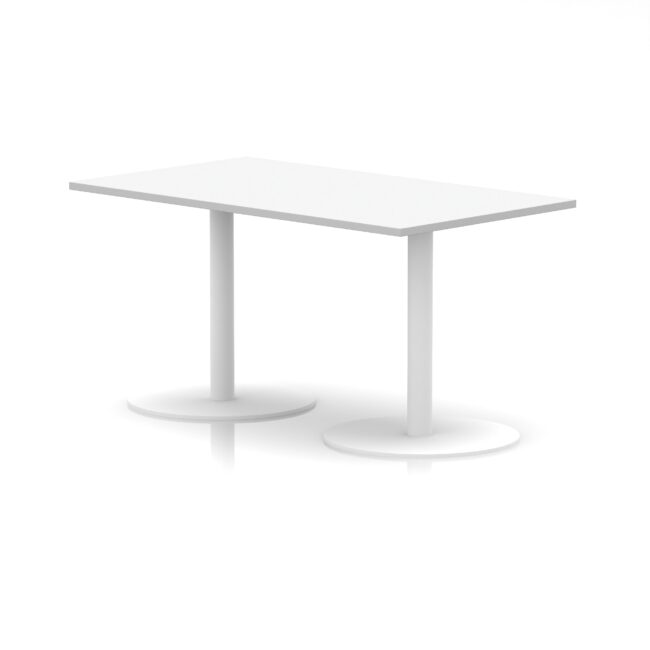italia rectangular poseur table white leg