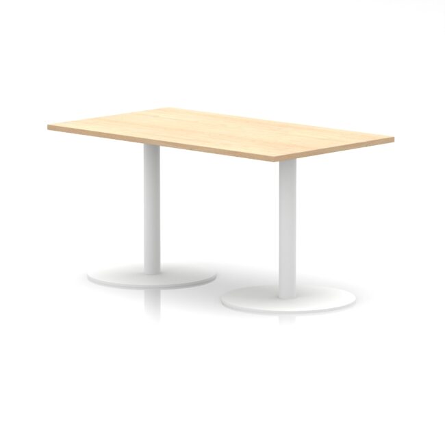 italia rectangular poseur table white leg