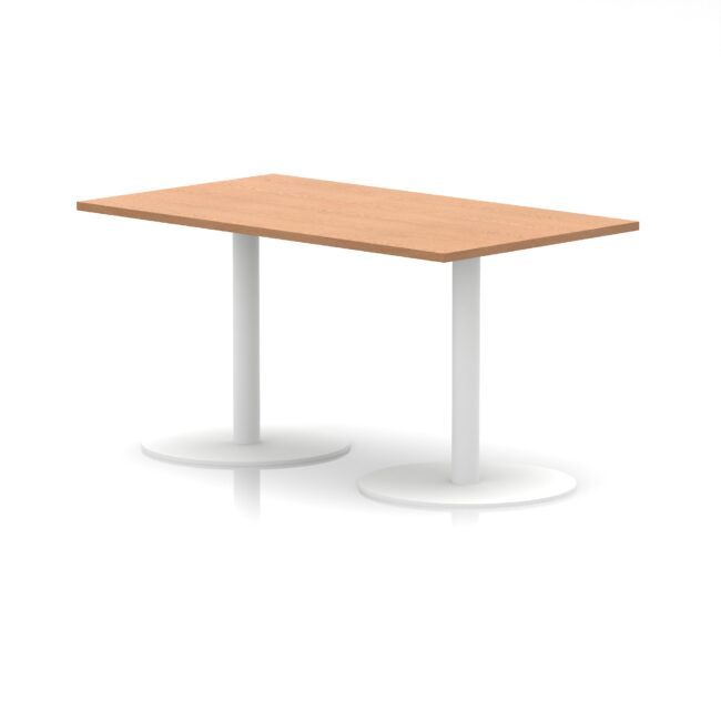 italia rectangular poseur table white leg