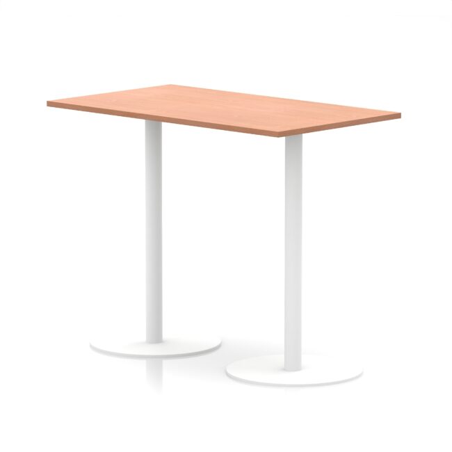 italia rectangular poseur table white leg