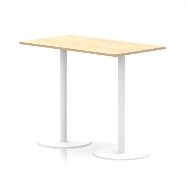 italia rectangular poseur table white leg