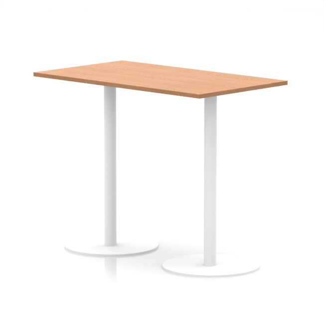 italia rectangular poseur table white leg