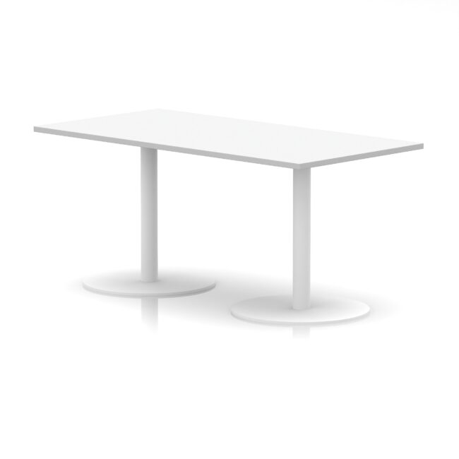 italia rectangular poseur table white leg