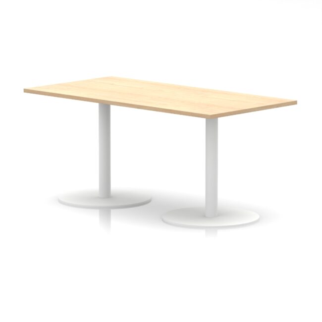 italia rectangular poseur table white leg