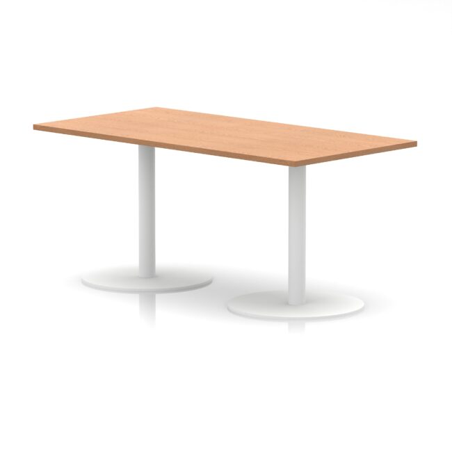 italia rectangular poseur table white leg