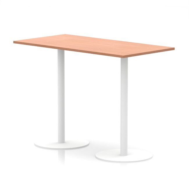 italia rectangular poseur table white leg