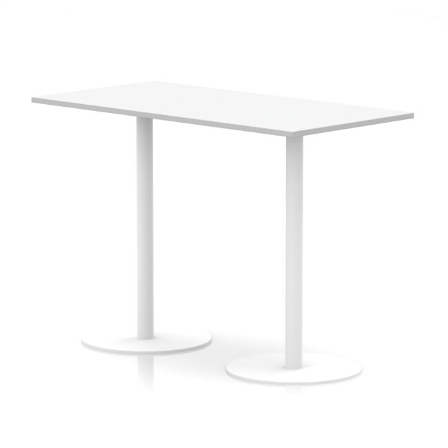 italia rectangular poseur table white leg