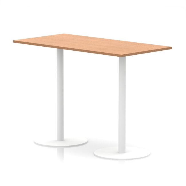 italia rectangular poseur table white leg