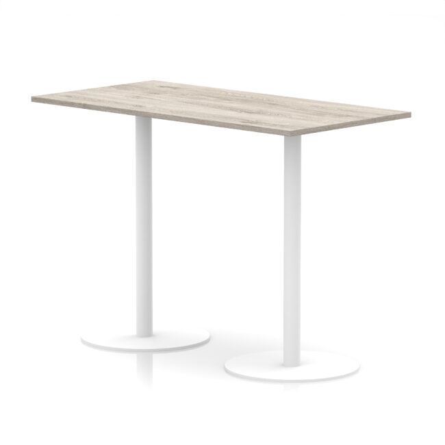 italia rectangular poseur table white leg