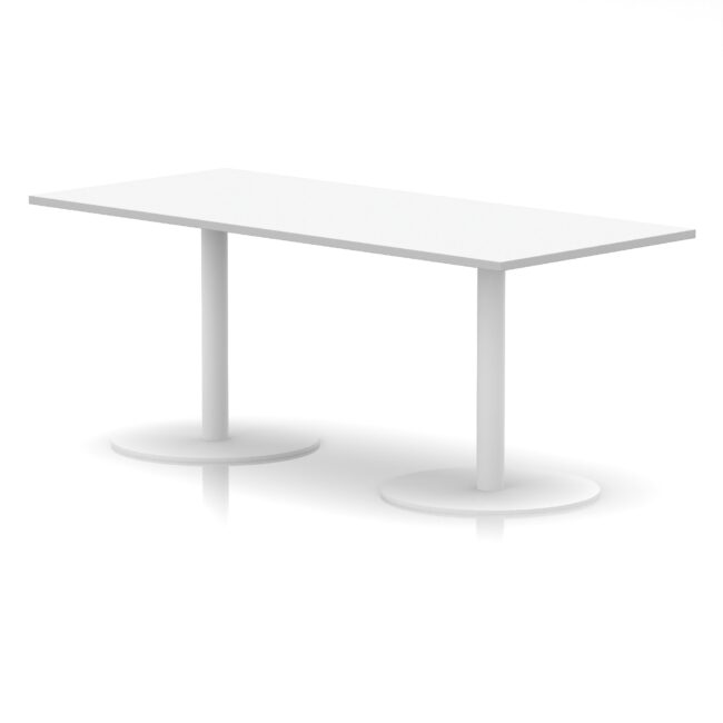 italia rectangular poseur table white leg