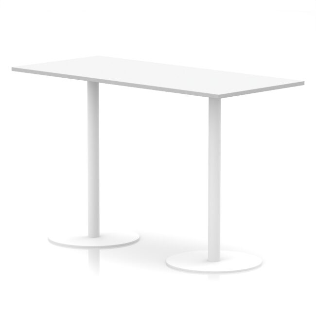 italia rectangular poseur table white leg