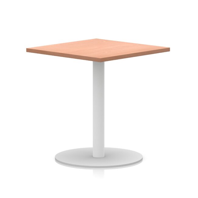 italia square poseur table white leg