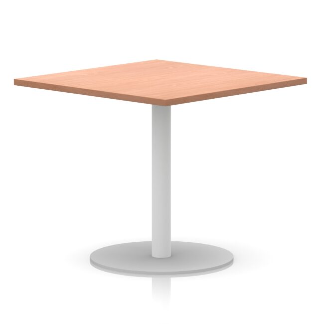 italia square poseur table white leg