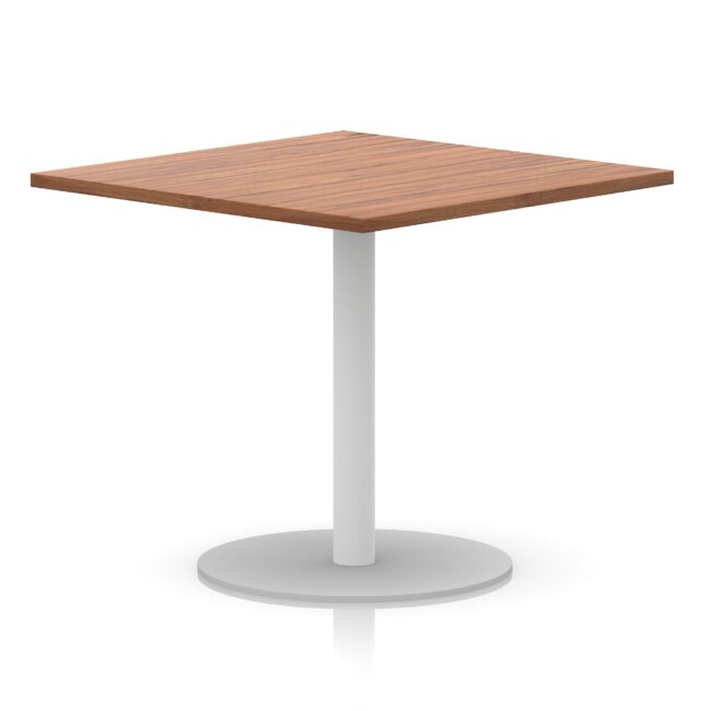 italia square poseur table white leg