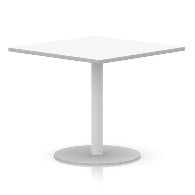 italia square poseur table white leg