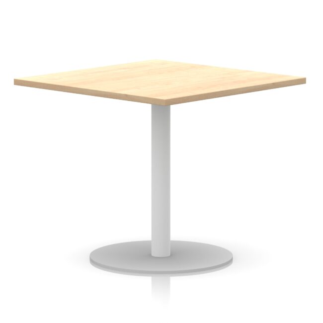 italia square poseur table white leg