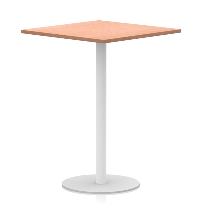 italia square poseur table white leg