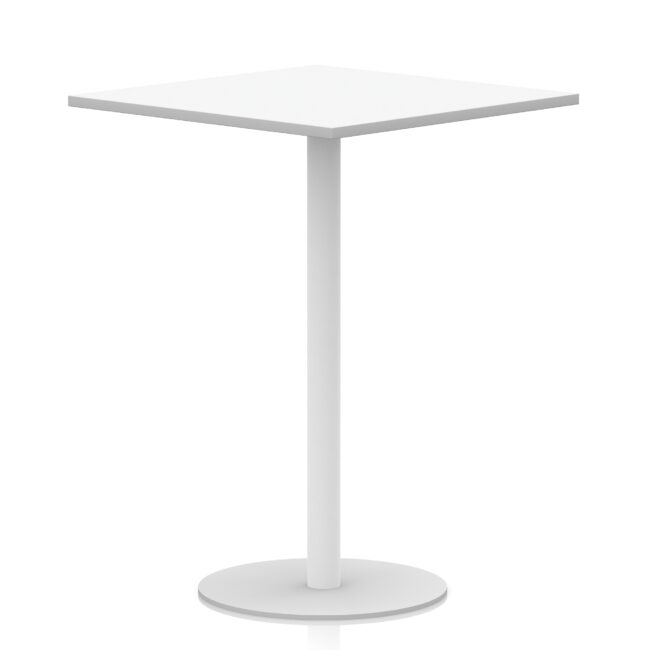 italia square poseur table white leg